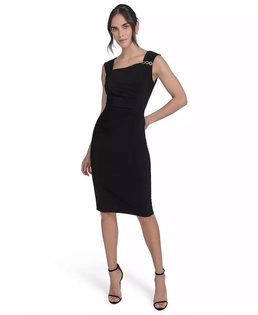 Jessica Howard Petite Sleeveless Asymmetric Sheath Dress