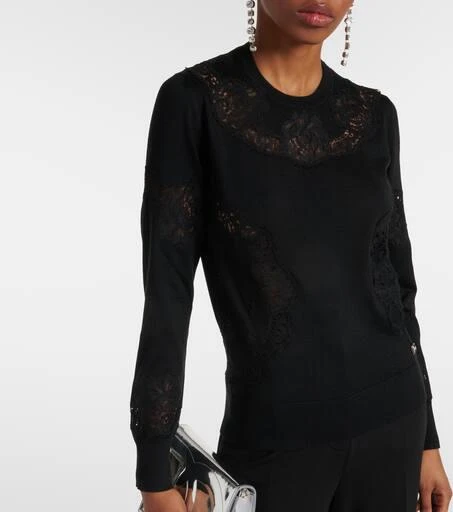 Dolce 
Gabbana Lace-trimmed cashmere-blend sweater 6