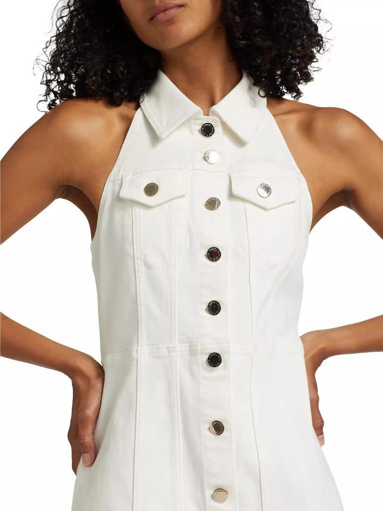 Alice + Olivia Kendall Denim Halter Minidress 6