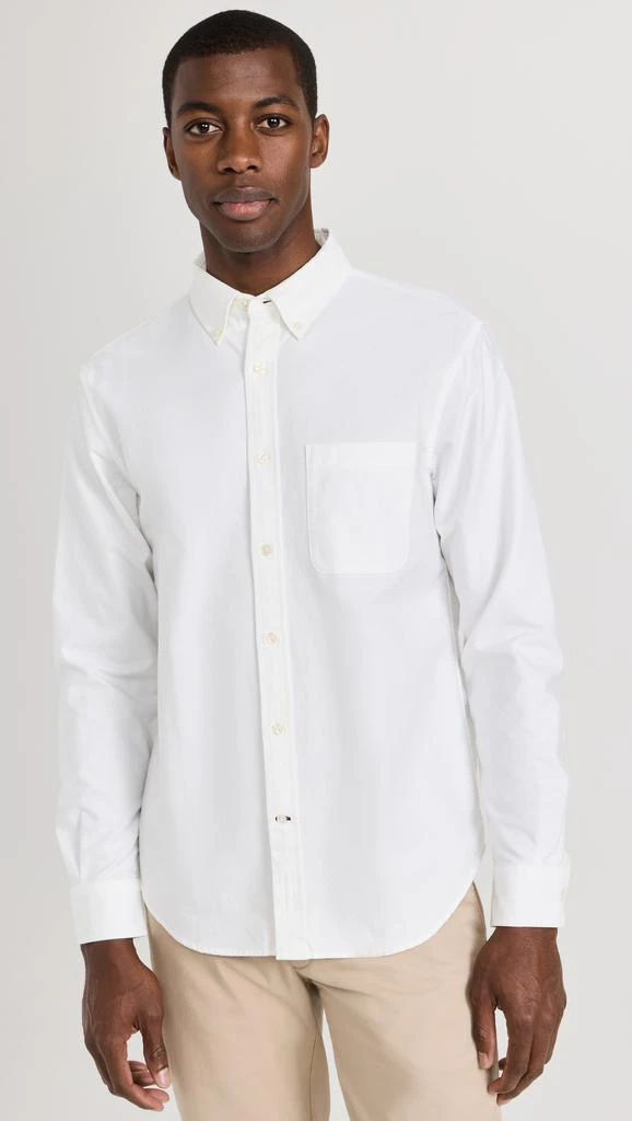 Club Monaco Long Sleeve Solid Oxford Shirt 6