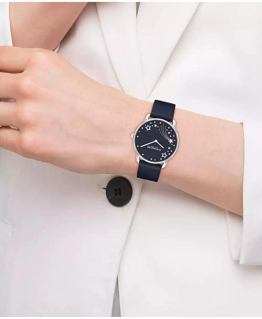 Coach Women's Elliot Navy Leather Strap Watch 4