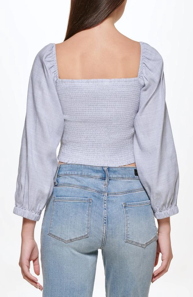 DKNY Smocked Square Neck Crop Top  2