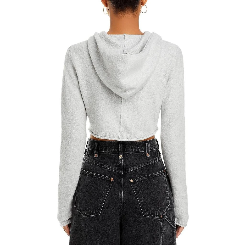 REDONE Womens Crop Cotton Zip Hoodie 2