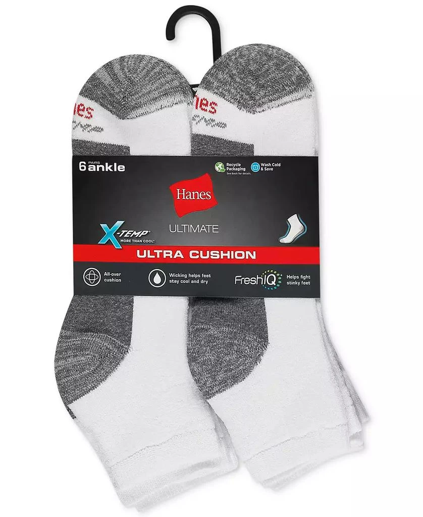 Hanes Men's 6-Pk. Ultimate Xtemp Ultra Cushion Ankle Socks 2