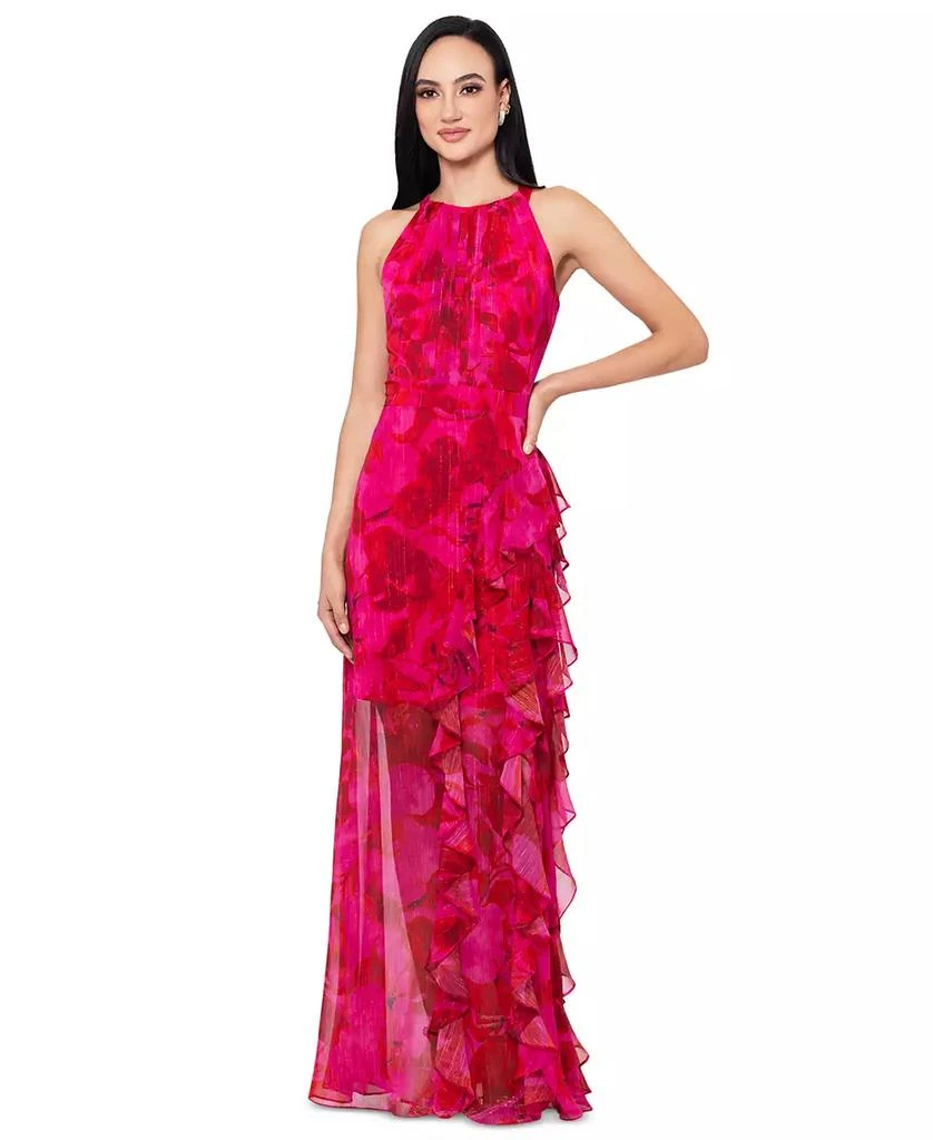 open lace back dress Amazon.com: Betsy & Adam Long Slim One Shoulder Dress | Cold Shoulder  Evening Gown