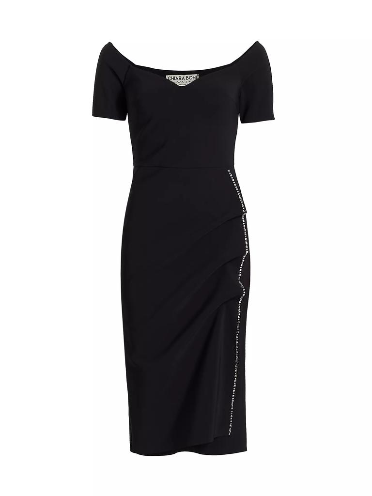 Chiara Boni La Petite Robe Sultana Ruffle Bodycon Midi Dress