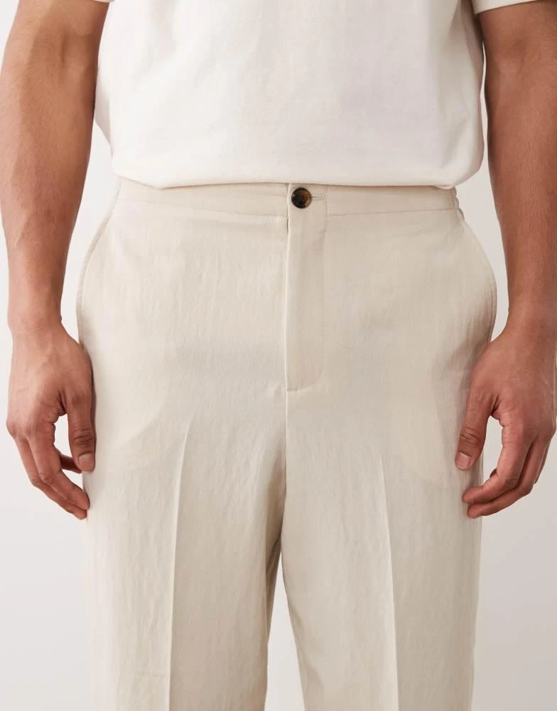ASOS ASOS DESIGN relaxed tapered suit trousers in cream 5