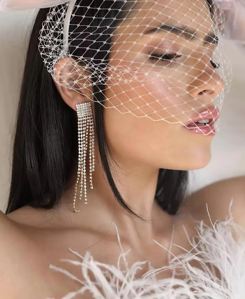 Ettika Jewelry Crystal Fringe Earrings in 18K Gold Plating 2