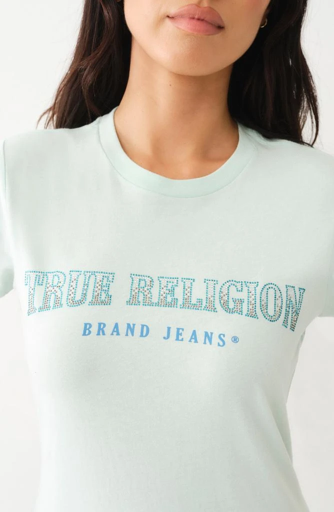 True Religion Rhinestone Accent Cotton Graphic T-Shirt 4