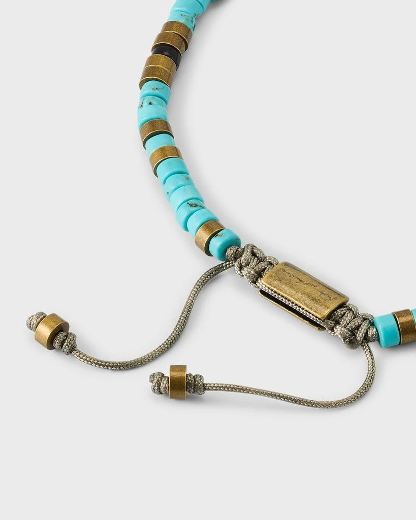 Jan Leslie Men's Brass and Turquoise Beaded Pull Cord Bracelet 4