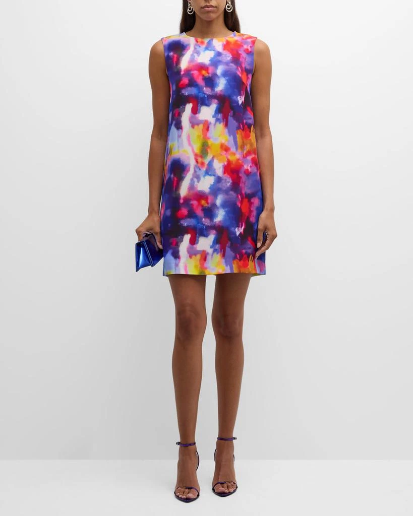 Jonathan Cohen Blur-Print Silk Sleeveless Mini Shift Dress 2