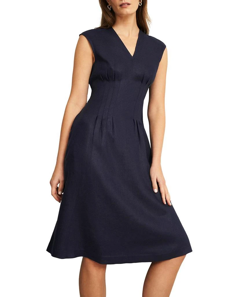 hobbs london linen dress Hobbs London Polka Dot Linen Midi Dress - Ivory Brown