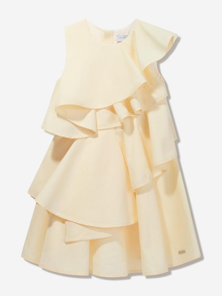 Jessie And James Girls Skyline Occasion Dress in Yellow