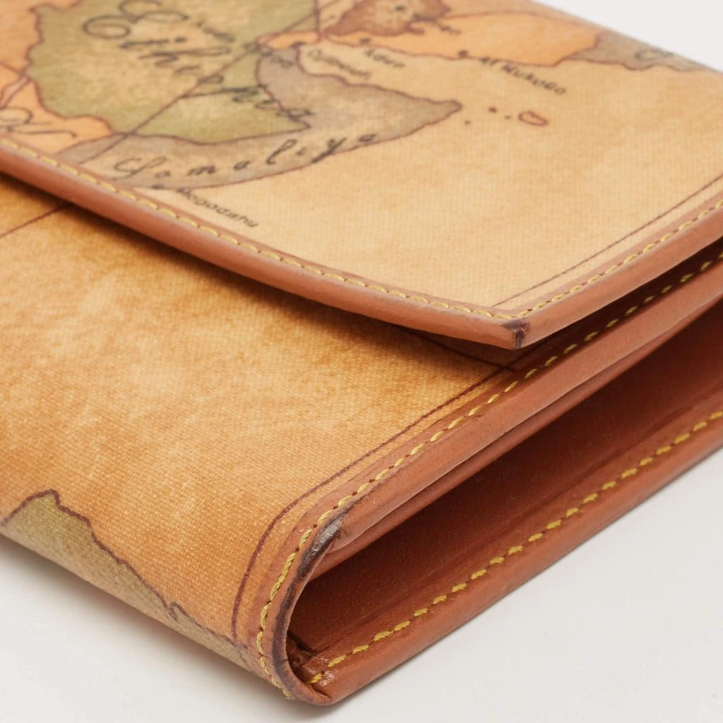 Alviero Martini Alviero Martini 1A Classe Tan Geo Print Coated Canvas and Leather Flap Continental Wallet 9