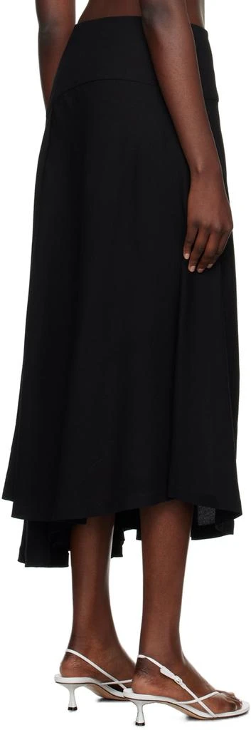 BITE Black Curved Midi Skirt 3