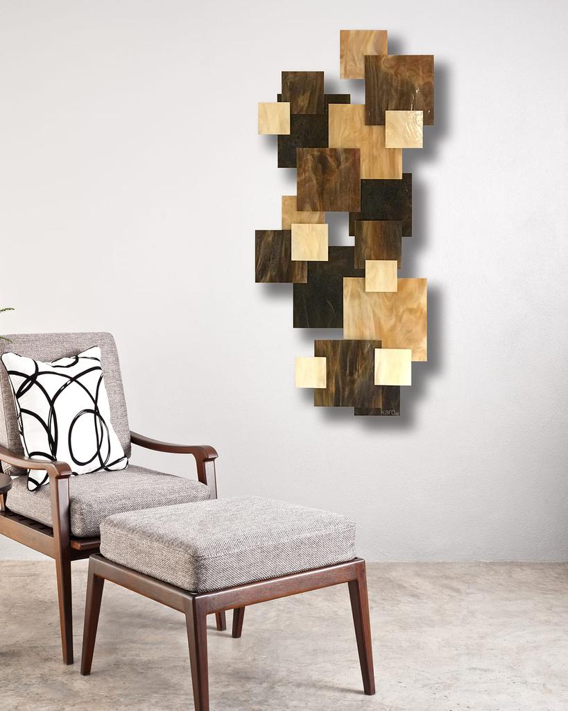 Karo Studios Cosmos Vertical Glass Wall Sculpture