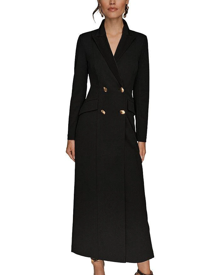 chinese dress ladies Women's Black Long Coat Formal Dress, Elegant Double Breasted Coat for Office and Events 36 main image 0