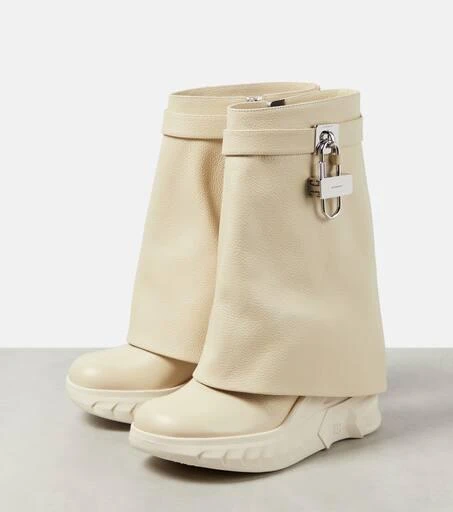 Givenchy Shark Lock Biker leather ankle boots 5