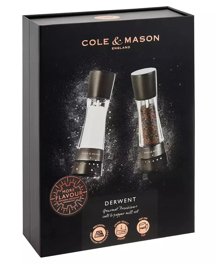 Cole & Mason 2 Piece Salt and Pepper Mill Derwent Wood Gift Set 4
