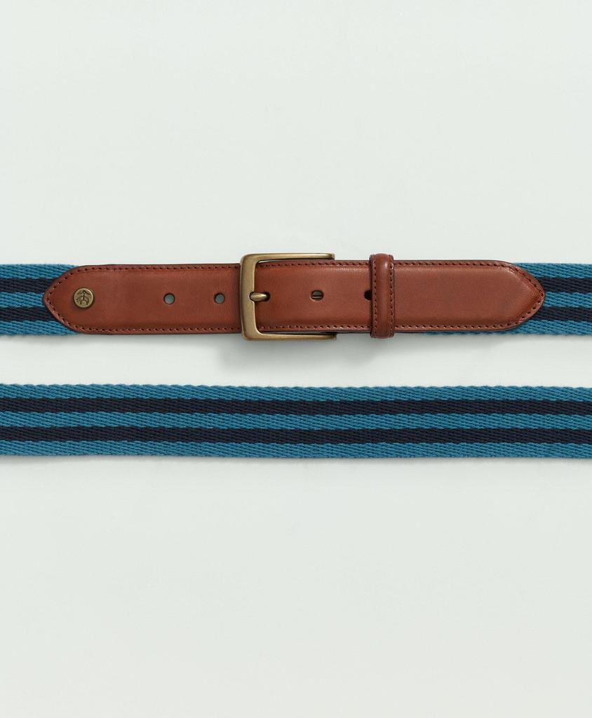 Brooks Brothers Webbed Cotton Striped Belt