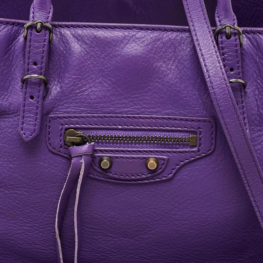 Balenciaga Balenciaga Purple Leather Mini Papier A4 Tote 7