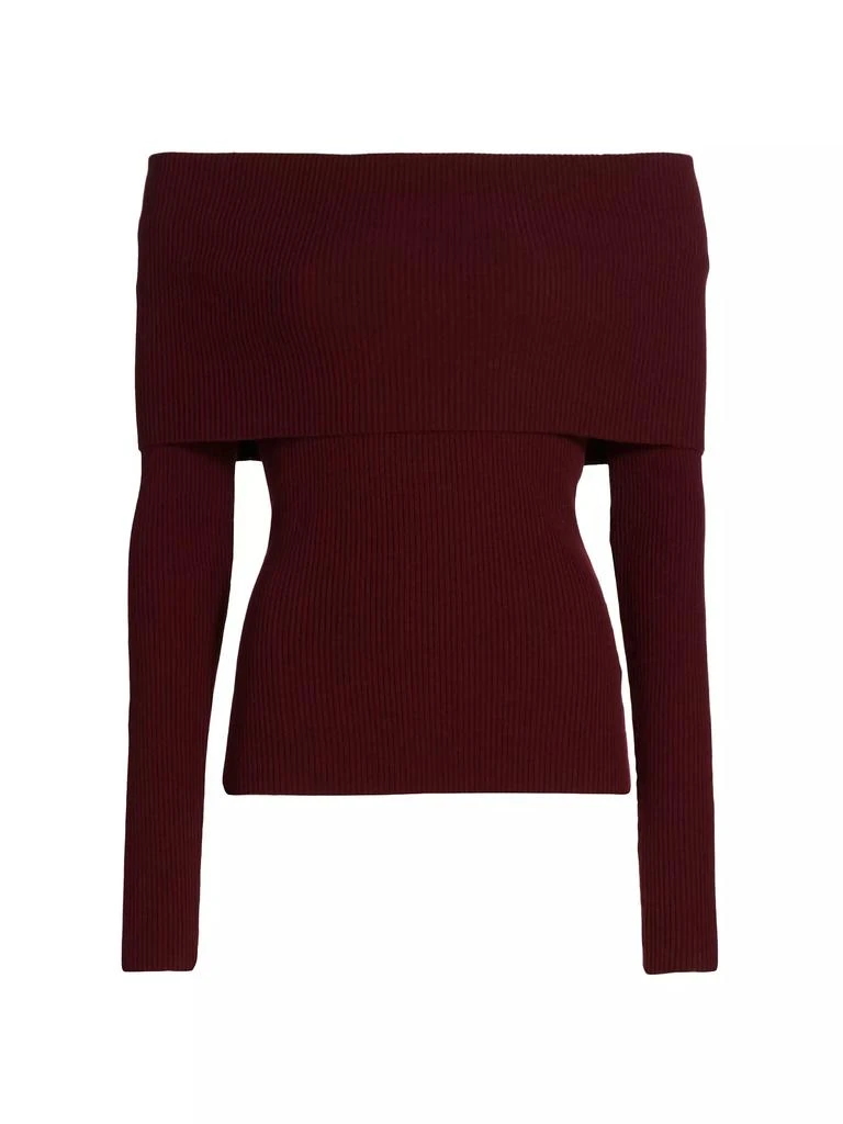 A.L.C. Evelyn Wool-Blend Off-The-Shoulder Sweater 1