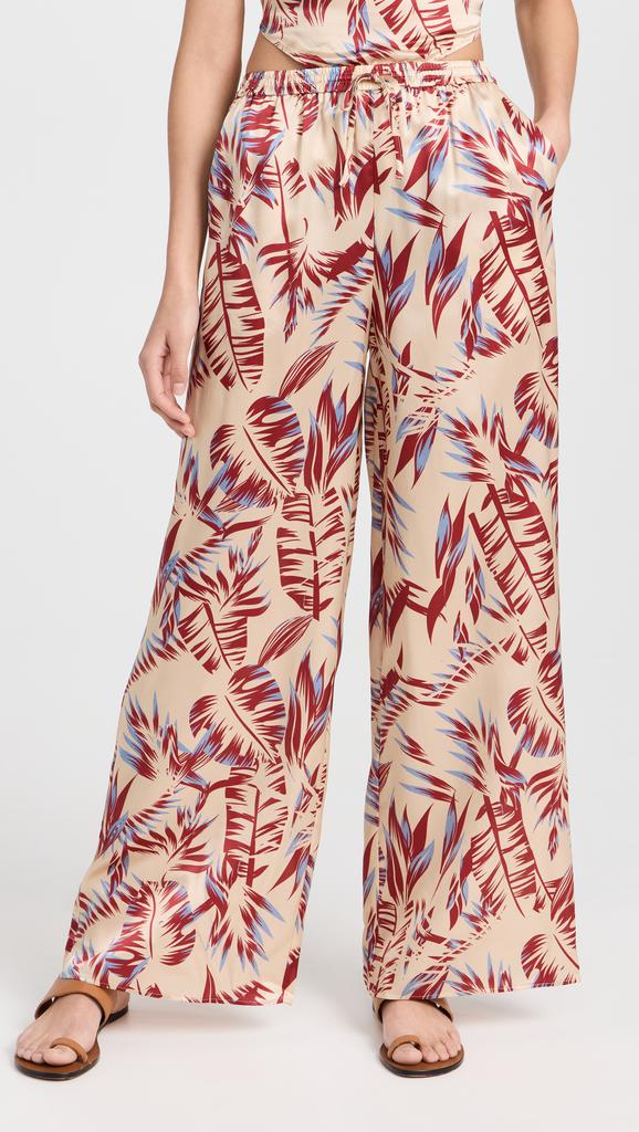 Onia Silk Wide Leg Drawstring Pants