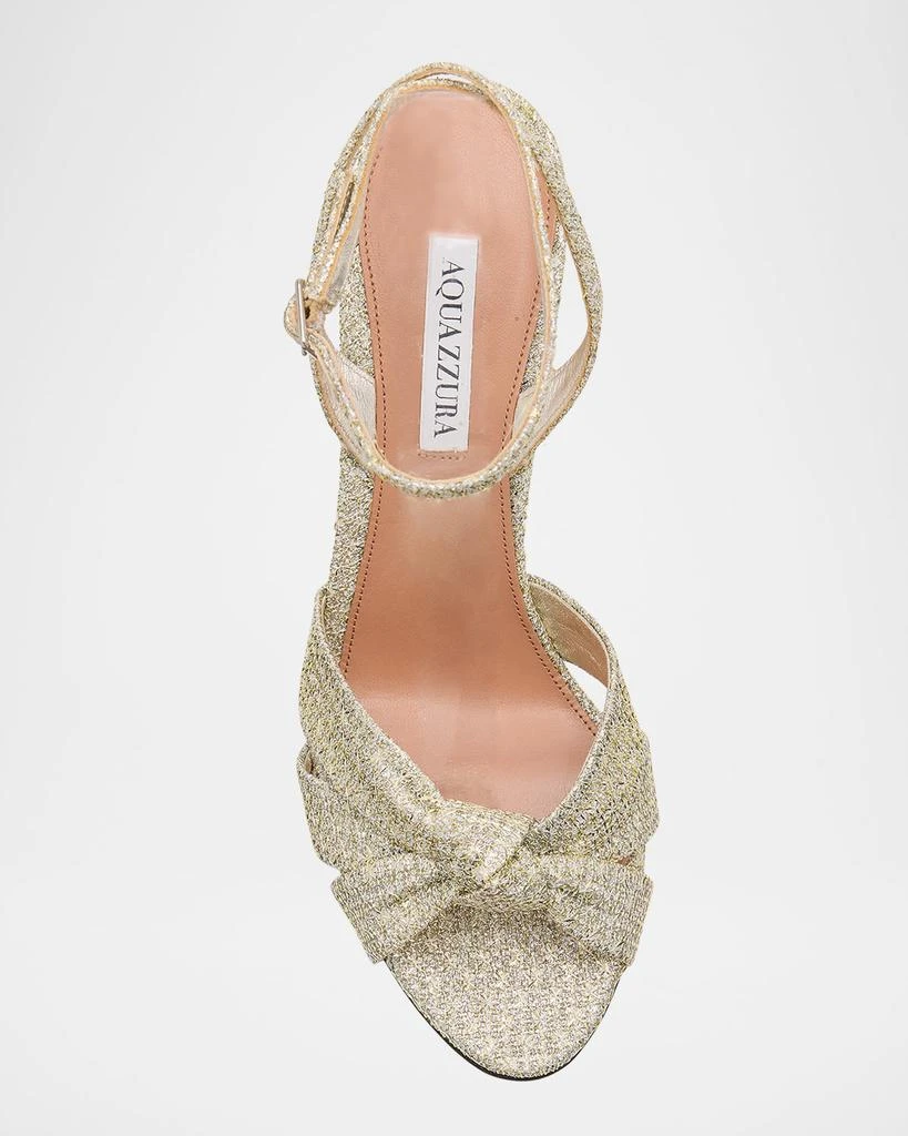 Aquazzura Honeycomb Nina Knot Ankle-Strap Sandals 5