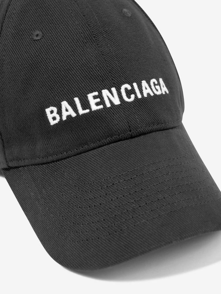 Balenciaga Kids Balenciaga Kids Logo Cap in Black 3