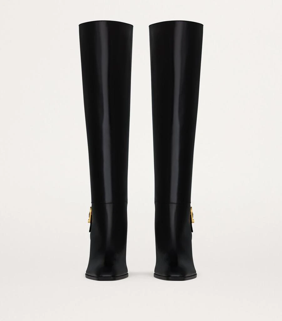 Yves Saint Laurent Leather Knee-High Boots 75 2