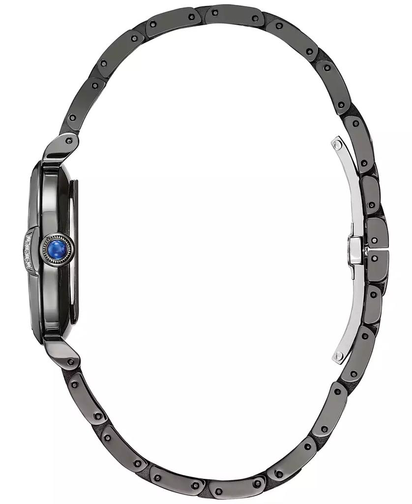 Citizen Eco-Drive Women's L Mae Diamond Accent Gray-Tone Stainless Steel Bracelet Watch 30mm