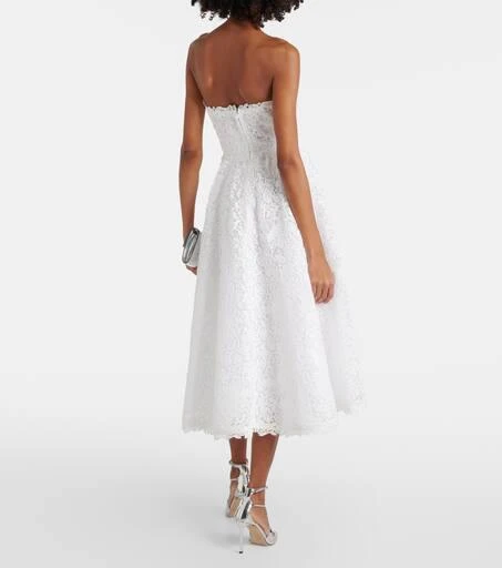 Carolina Herrera Strapless floral lace midi dress 3
