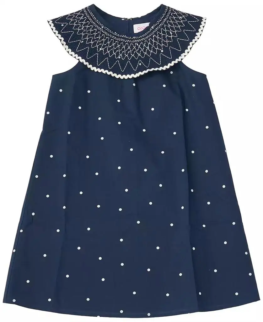 CECE GIRLS/BERNARD CHAUS INC Girls' 7-16 Smocked Collar Mini Dress