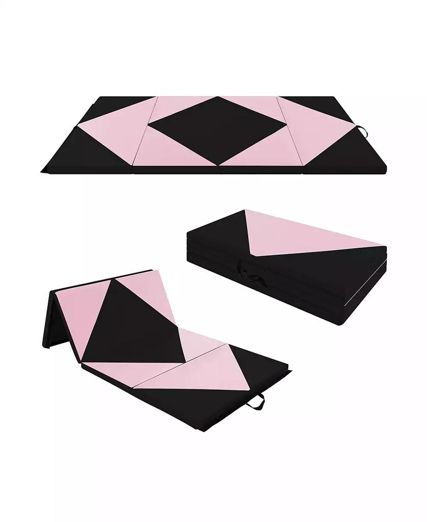 GOUUN 8 Feet PU Leather Folding Gymnastics Mat with Hook and Loop Fasteners-Black
Pink