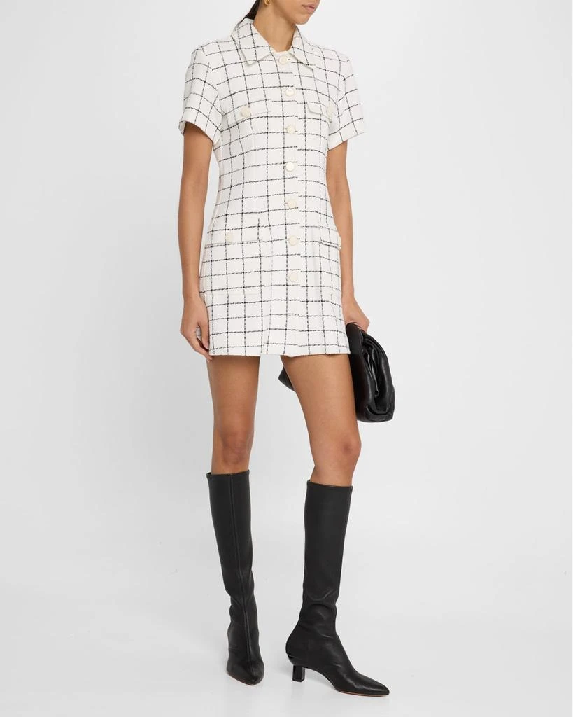 Marella Vidim Grid-Print Tweed Mini Shirtdress 4