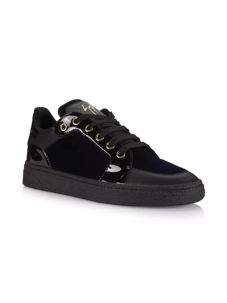 Giuseppe Zanotti GZ/94 Scarpa Uomo Velvet & Leather Sneakers 2