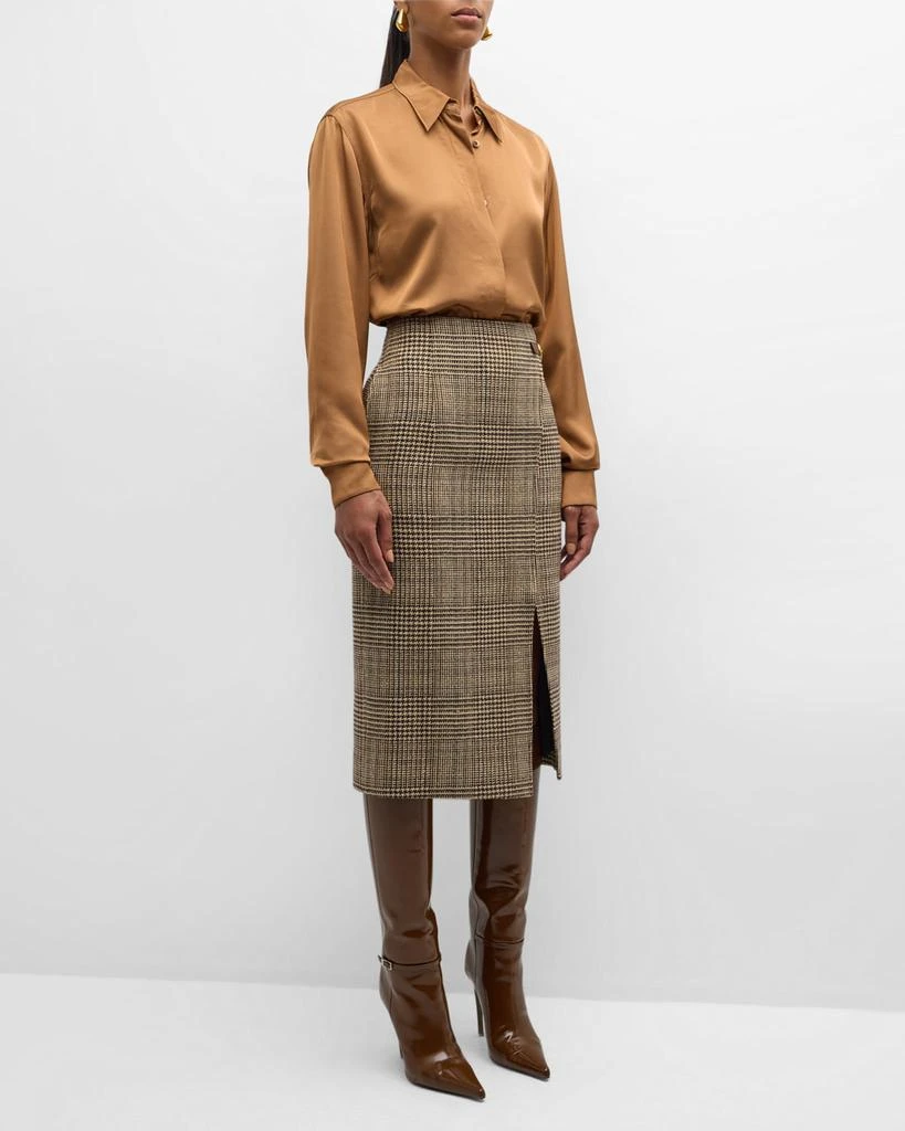 Recto Amber Check Wrap Midi Skirt 3