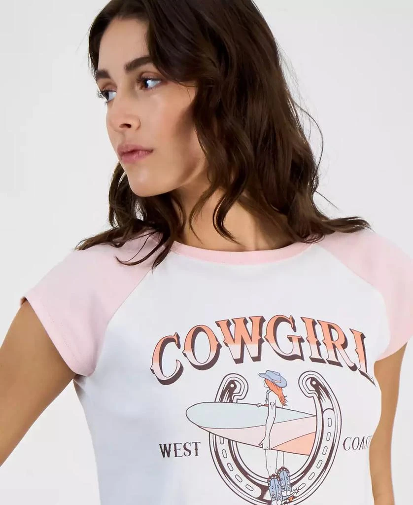 Freeze 24-7 Juniors' Cowgirl Surf Graphic Raglan T-Shirt 3