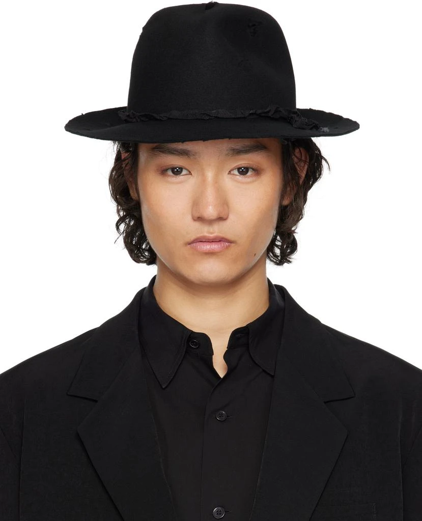 YOHJI YAMAMOTO Black Wool Soft Hat 1