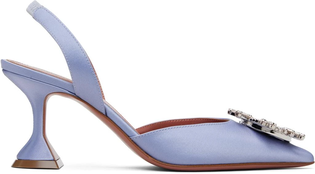 Amina Muaddi Blue Begum Sling 70 Heels
