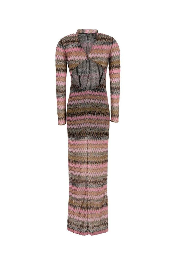 Missoni Long-sleeved Cut-out Chevron Maxi Dress 2