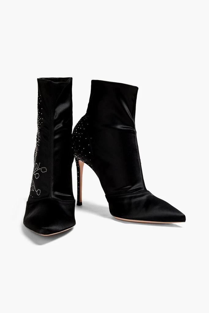 Gianvito Rossi Embellished stretch-satin sock boots 2
