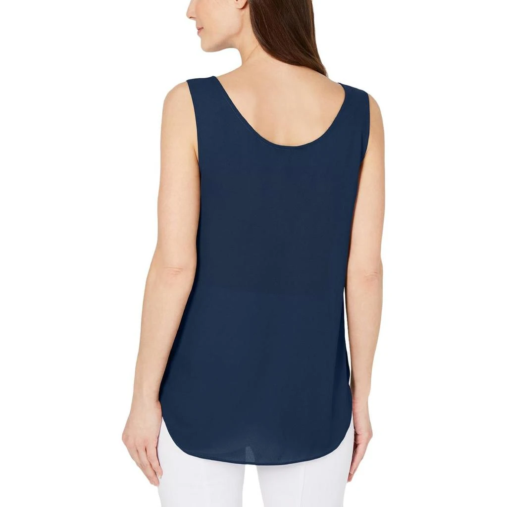 Alfani Womens Scoop Neck Sleeveless Shell 2