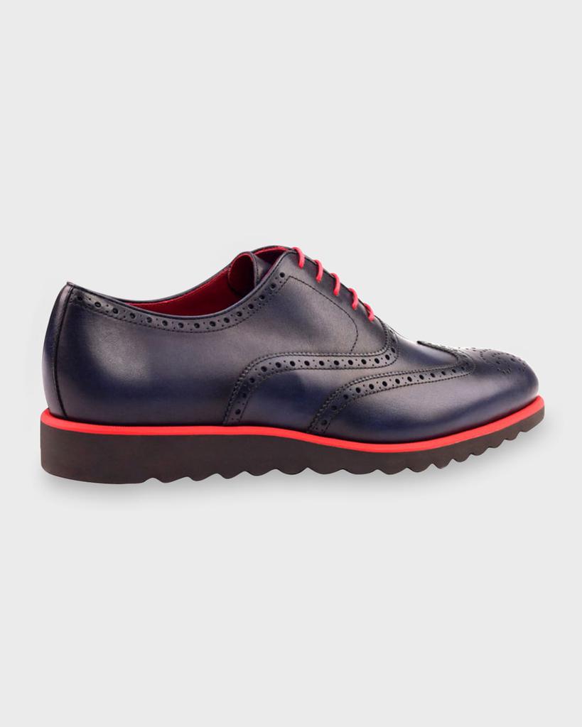 Ike Behar Men's Trax Wing-Tip Leather Platform Oxford Shoes