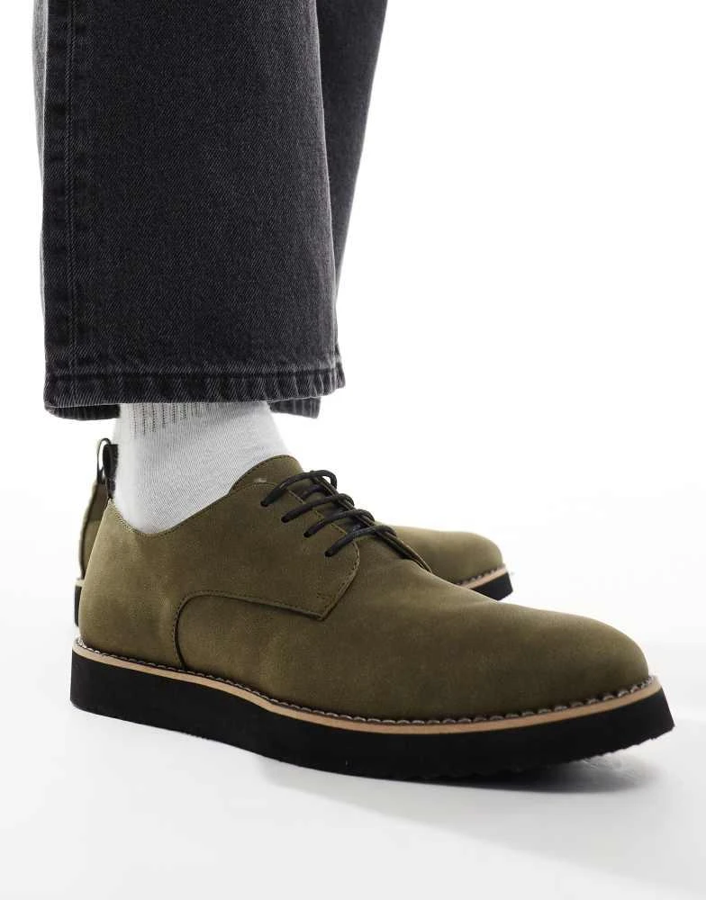 Truffle Collection Truffle Collection casual lace up shoes in khaki suede 2
