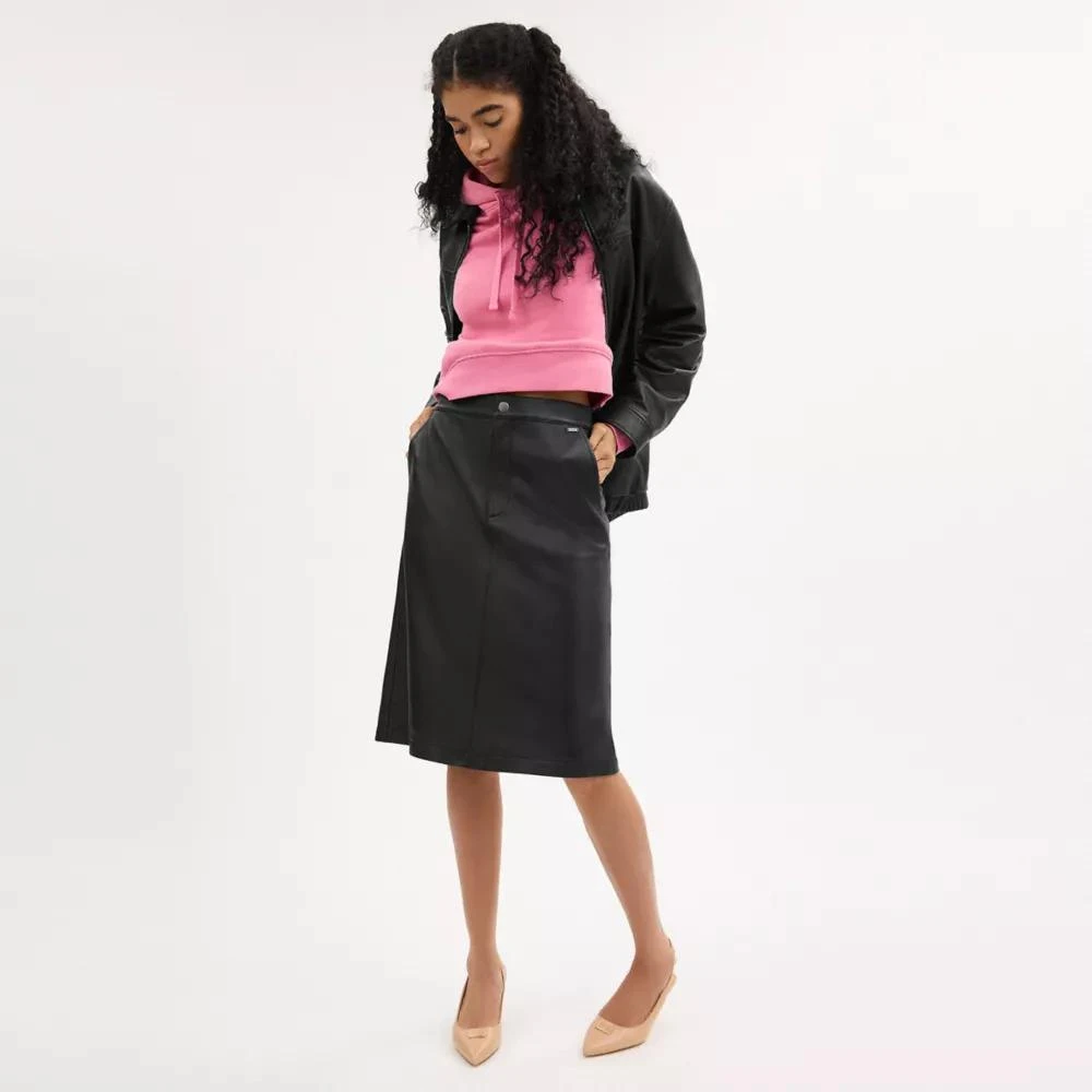 Coach Leather A Line Skirt 2