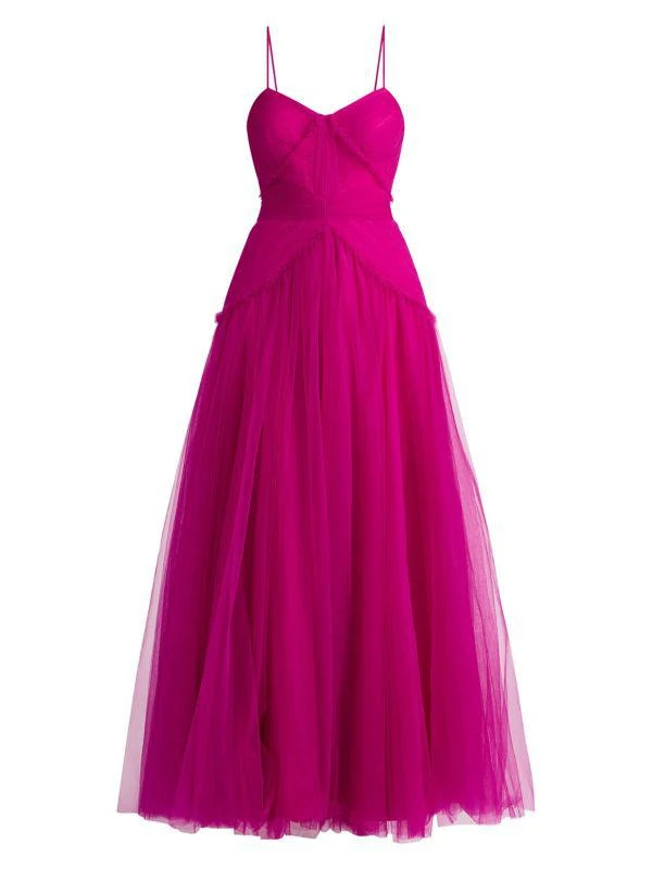 Zac Posen Pleated Tulle Sleeveless Gown 4