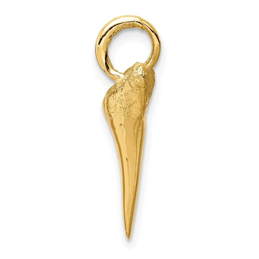 Diamond2Deal 14k Yellow Gold Shark Tooth Pendant 2