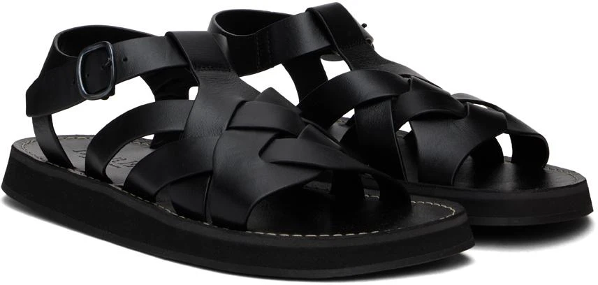 Hereu SSENSE Exclusive Black Beltra Fisherman Sandals 4