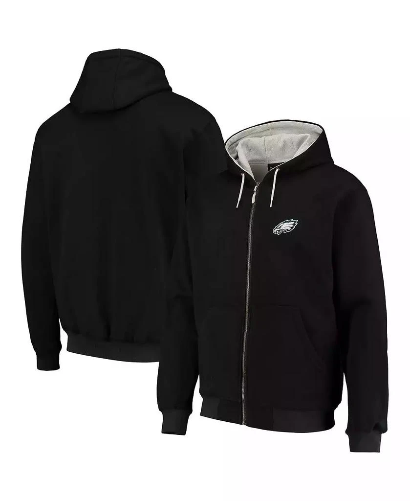 Dunbrooke Men's Black Philadelphia Eagles Craftsman Thermal-Lined Full-Zip Hoodie 1